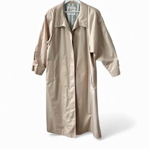 Vintage 80’s London Fog Maincoat Tan Oversized Trench Coat Women Sz 12